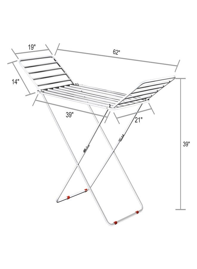 SUNDRY 1Pc 1-Layer Stainless Steel Folding Clothes Rack, Indoor Laundry Drying Rack, Household Space Saving Organizer for Rental House, Home, Dorm, Balcony - Image 3