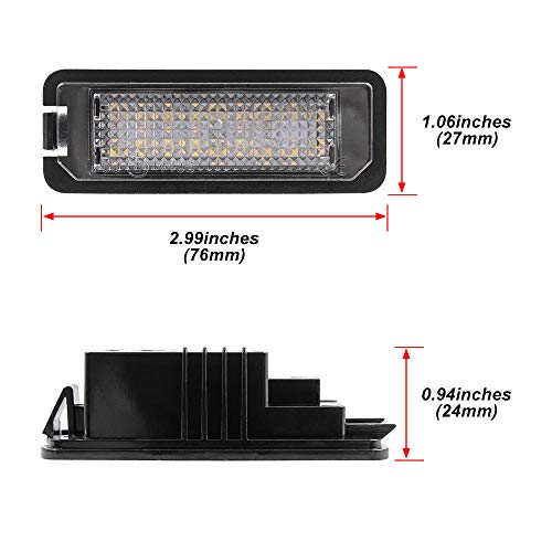 Mingrui test 2pcs LED License Plate Lights Number Lamp for MK5 GTI MK6 MK7 Golf 5 Glof 6 Golf 7 New Beetle Passat CC Rabbit Eos Phaeton Polo Lupo Powered by Xenon White LED with Can-bus Error Free - Image 4