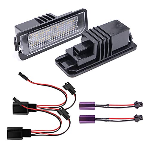 Mingrui test 2pcs LED License Plate Lights Number Lamp for MK5 GTI MK6 MK7 Golf 5 Glof 6 Golf 7 New Beetle Passat CC Rabbit Eos Phaeton Polo Lupo Powered by Xenon White LED with Can-bus Error Free - Image 2