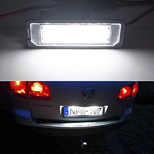 Mingrui test 2pcs LED License Plate Lights Number Lamp for MK5 GTI MK6 MK7 Golf 5 Glof 6 Golf 7 New Beetle Passat CC Rabbit Eos Phaeton Polo Lupo Powered by Xenon White LED with Can-bus Error Free - Image 5