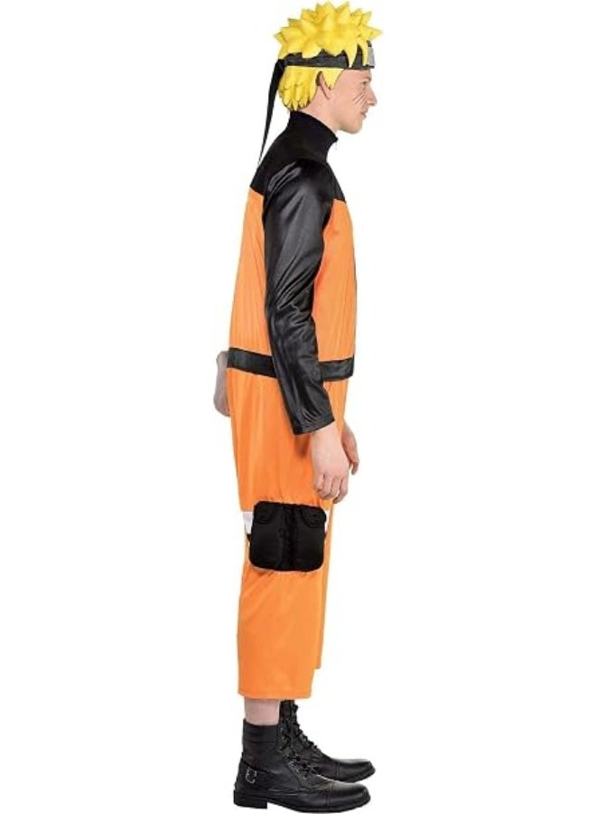 Kids Naruto-Inspired Ninja Costume – Orange & Black Anime Outfit with Headband-Style Accessories (XXXL-140cm) - Image 2
