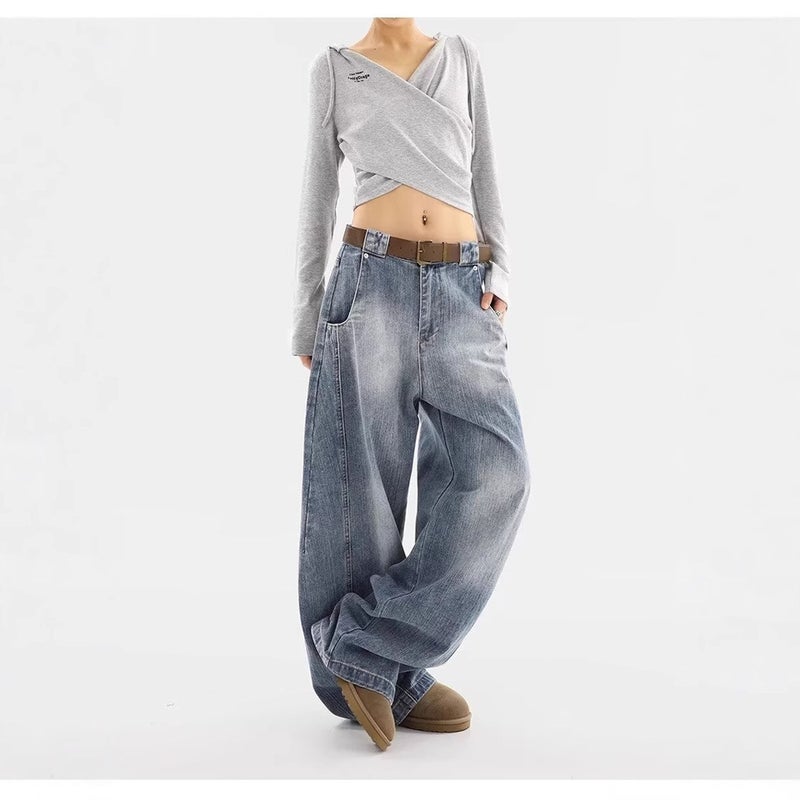 Unisex Classic Denim Jeans Loose Fit Daily Outdoor Wear - Image 3