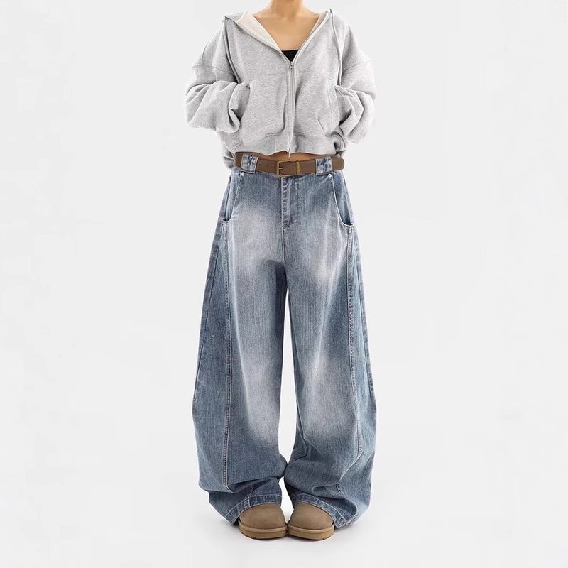 Unisex Classic Denim Jeans Loose Fit Daily Outdoor Wear - Image 2