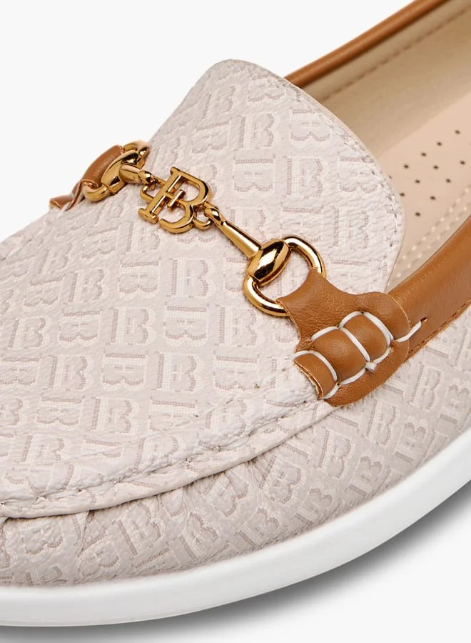 فلورا بيلا من شو إكسبرس Women Monogram Print Slip-On Loafers