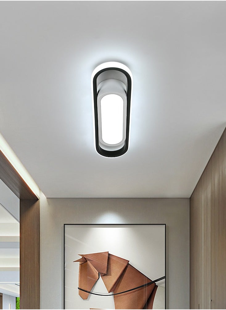 LED Aluminium Ceiling Light Long Oval Black+White Round 27W 50*12 Tri-Colour 220V