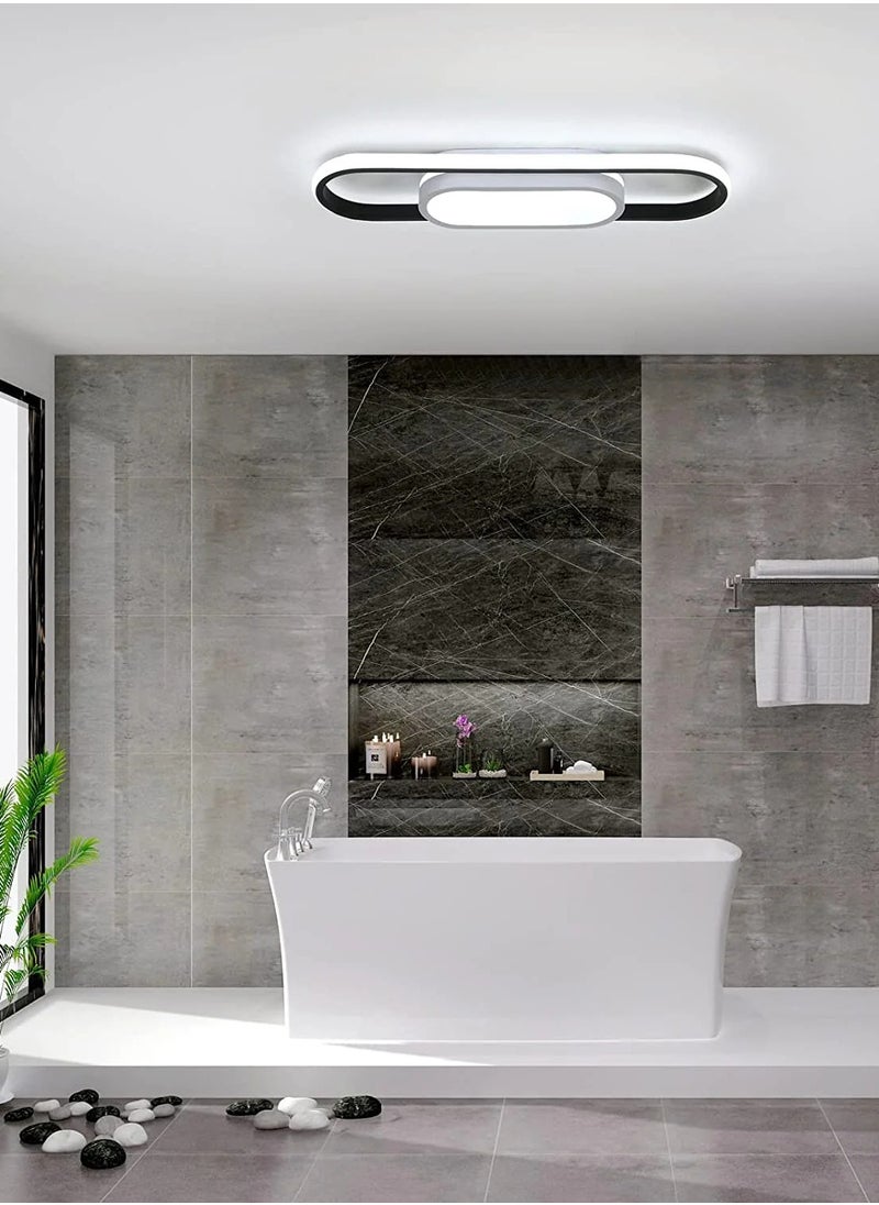 Goeco LED Aluminium Ceiling Light Long Oval Black+White Round 27W 50*12 Tri-Colour 220V  - Image 5