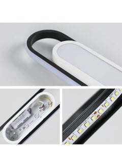 Goeco LED Aluminium Ceiling Light Long Oval Black+White Round 27W 50*12 Tri-Colour 220V  - Image 4