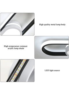 Goeco LED Aluminium Ceiling Light Long Oval Black+White Round 27W 50*12 Tri-Colour 220V  - Image 3