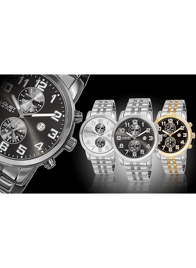 August Steiner Casual Watch Analog Display Quartz Movement For Men As8175Ygb Band - Image 5