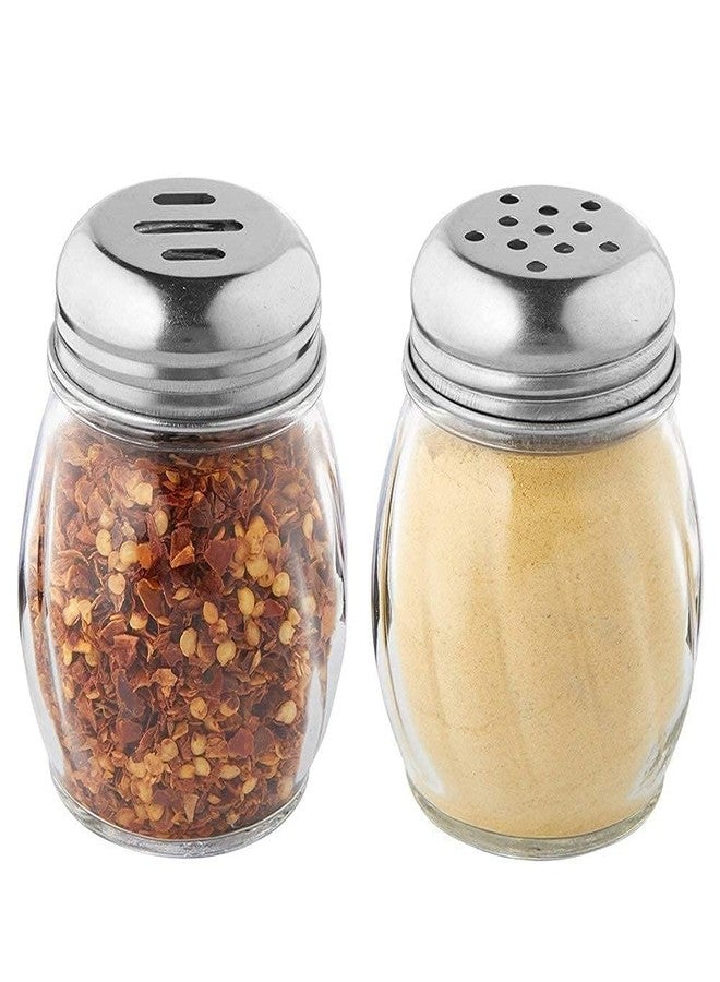 PIXELERA Oregano & Chilli Flakes Shaker Set - Plastic Transparent Masala Container Box with Stainless Steel Sprinkler Lid for Kitchen, Restaurant, Dining Table [ 2PCS ] - Image 1