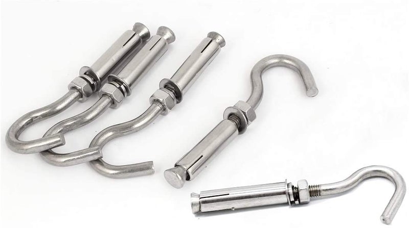 Amycheer M8 Open Cup Hook Expansion Bolt Screws 304 Stainless Steel Anchor Ceiling Hook Bolts Heavy Duty Bolts 5 Pack - Image 1