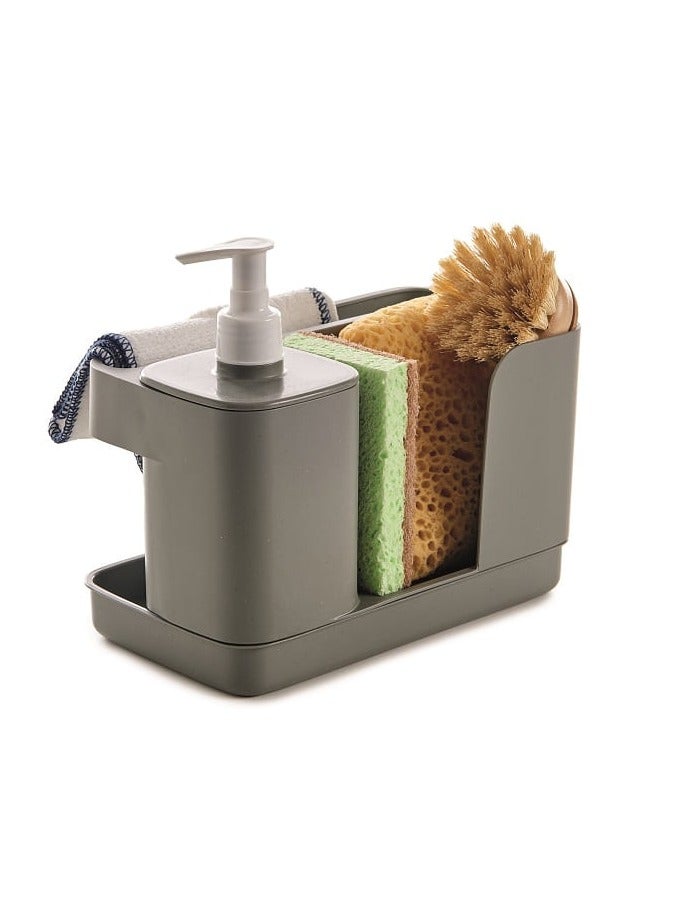 Snips Tidy Up Grey Sink Organizer with Soap Dispenser & Sponge Holder – Made in Italy - Image 2