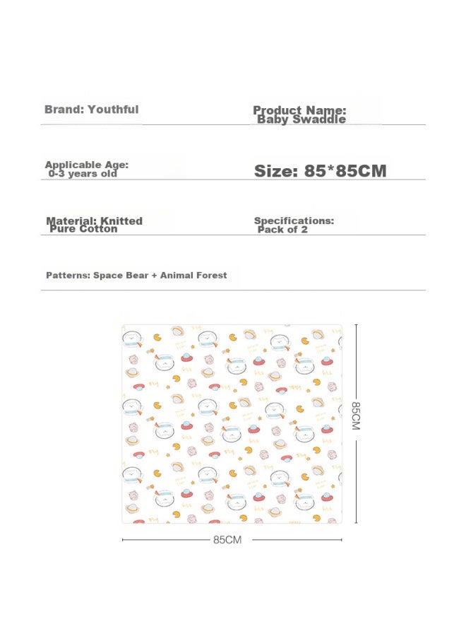 Babyface Tongyan Xingsheng Baby Swaddle, Pure Cotton Class A, Maternity Ward Swaddling Cloth, Wrap Blanket, Sleeping Bag, Spring And Summer Supplies, 2-pack - Image 3
