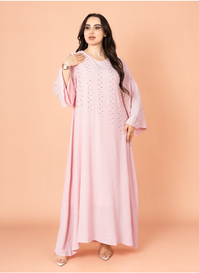 IKKXA Crystal Cascade Jalabiya Pink  - Image 1