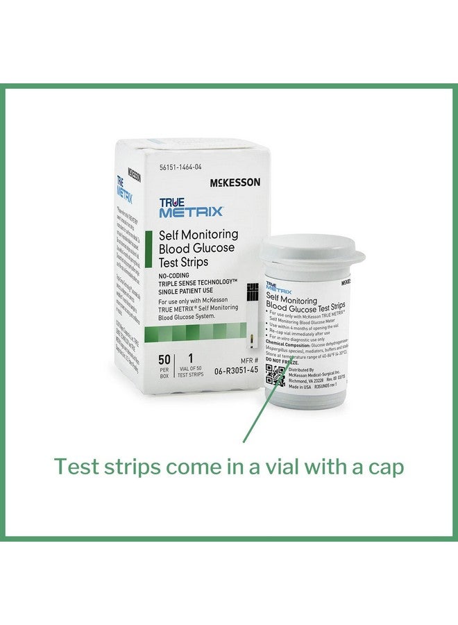 McKesson True METRIX Blood Glucose Test Strips for Diabetes [50 Strips] Self-Monitoring System - Image 3