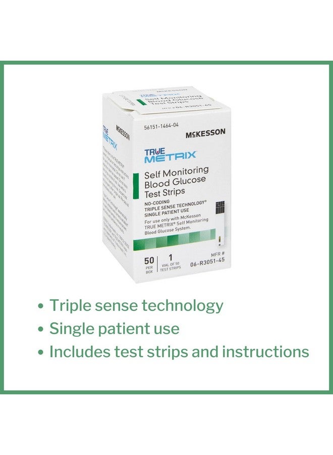 McKesson True METRIX Blood Glucose Test Strips for Diabetes [50 Strips] Self-Monitoring System - Image 1