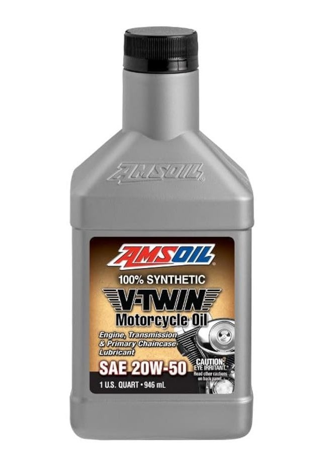 AMSOIL زيت دراجات نارية AMSOIL كامل الاصطناعي 20W-50 - ربع جالون أمريكي واحد، 946 مل