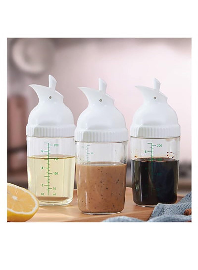 Bluejw Salad Dressing Shaker Container, Pour Spout, LeakprooF, Dishwasher Safe, Homemade Oil and Vinegar Salad Dressing Bottle Mixer Dispenser(White) - Image 1