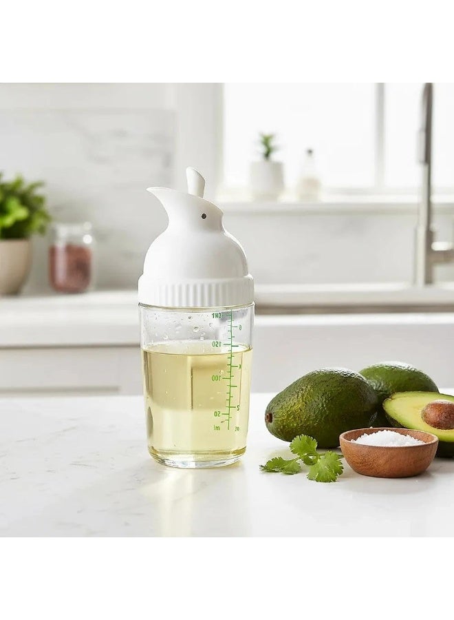 Bluejw Salad Dressing Shaker Container, Pour Spout, LeakprooF, Dishwasher Safe, Homemade Oil and Vinegar Salad Dressing Bottle Mixer Dispenser(White) - Image 3