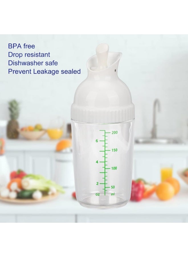 Bluejw Salad Dressing Shaker Container, Pour Spout, LeakprooF, Dishwasher Safe, Homemade Oil and Vinegar Salad Dressing Bottle Mixer Dispenser(White) - Image 2