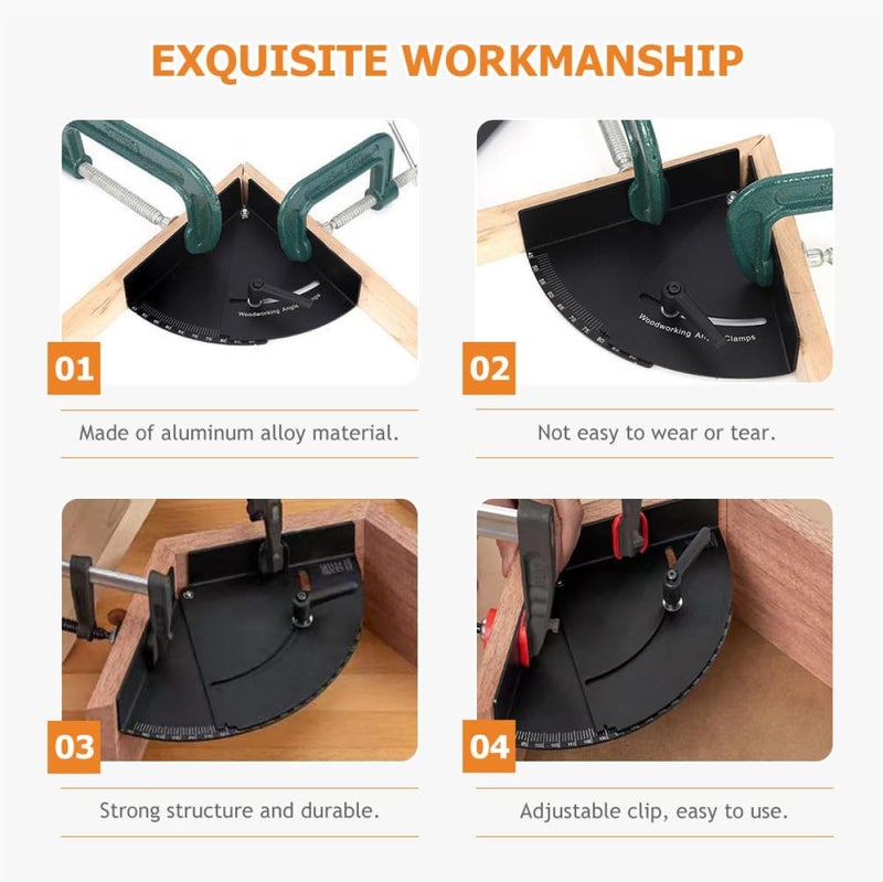 Corner Clamp Angle Ruler 90 Degree Clamp Adjustable Woodworking Protractor and Woodworking Tools Equipment - Image 3
