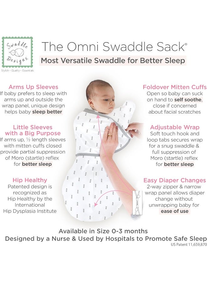 SwaddleDesigns SwaddleDesigns Omni Swaddle Sack with 6-way Adjustable Wrap & Arms Up Sleeves & Mitten Cuffs  - Image 2
