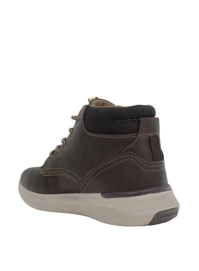 Lumberjack BROWN Men NEIL Textured Lace-Up Ankle Length Boots for Men | Best Price UAE