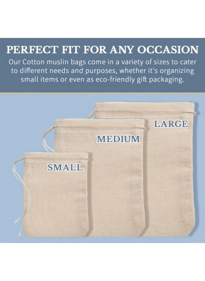 Celestial Gifts Muslin Bags Drawstring Bags Small 50Pcs 3X5 Reusable Tea Bags Jewelry Gift Spice And Cotton Gift Sachet Bags 100% Cotton Made In Usa (Natural Hem & Drawstring)  - Image 3