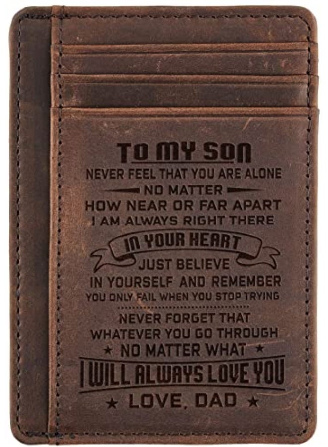 Zard محفظة جلدية عتيقة مصنوعة يدويًا للرجال، محفظة جيب نحيفة، هدية مثالية للابن أو الزوج أو الأب في أعياد الميلاد والذكريات السنوية - Image 5