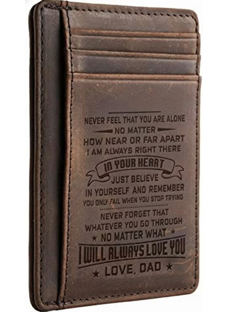 Zard محفظة جلدية عتيقة مصنوعة يدويًا للرجال، محفظة جيب نحيفة، هدية مثالية للابن أو الزوج أو الأب في أعياد الميلاد والذكريات السنوية - Image 1