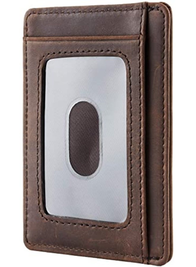 Zard محفظة جلدية عتيقة مصنوعة يدويًا للرجال، محفظة جيب نحيفة، هدية مثالية للابن أو الزوج أو الأب في أعياد الميلاد والذكريات السنوية - Image 2