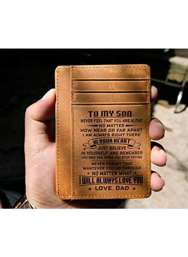 Zard محفظة جلدية عتيقة مصنوعة يدويًا للرجال، محفظة جيب نحيفة، هدية مثالية للابن أو الزوج أو الأب في أعياد الميلاد والذكريات السنوية - Image 4