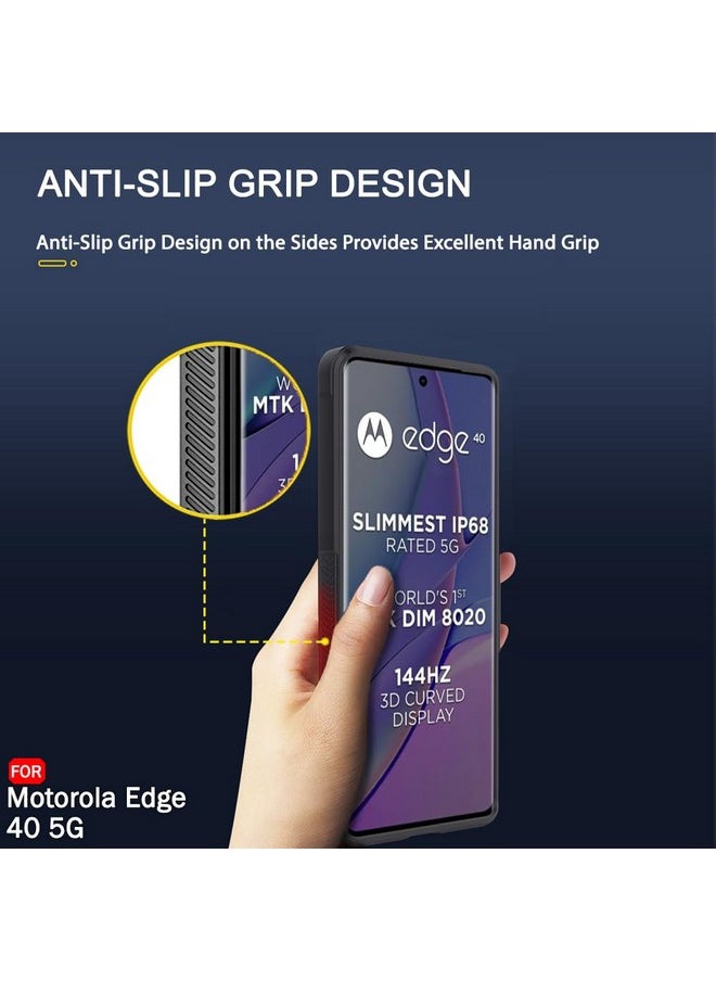 ذا جيفت كارت جراب خلفي من السيليكون السائل من TheGiftKart لهاتف Motorola Moto Edge 40 5G | حماية عسكرية مقاومة للصدمات | قطعة قماش من الألياف الدقيقة على الجانب الداخلي | جراب خلفي مضاد للانزلاق لهاتف Motorola Edge 40 (أسود)  - Image 4