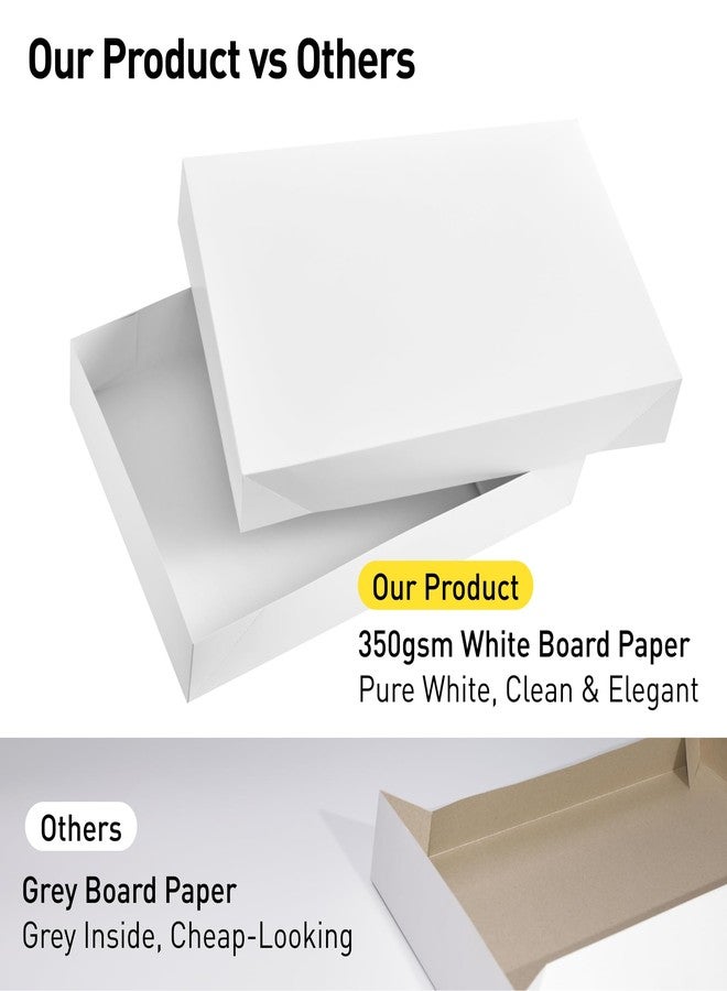 SUNCOLOR 6 Pack 14" Large White Gift Boxes With Lids For Clothes Presents - Image 3