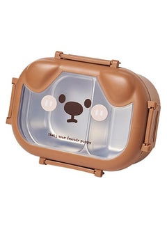TYCOM Stainless Steel Lunch Box for Kid School Insulated Bento Lunch Box 2 Compartment Divided Lunch Containers with Lids Leakproof BFA Free Dishwasher Safe Dog Brown. 