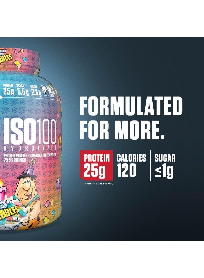 Dymatize ISO 100 Whey Protein Powder with 25g of Hydrolyzed 100% Whey Isolate, Gluten Free, Fast Digesting, Birthday Cake Pebbles, 20 Servings - Image 2