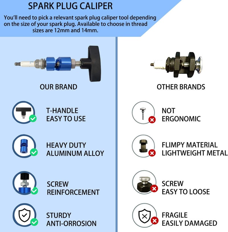ZKTOOL1063 Lift Support Clamp with Brass Core Protection, 2-in-1 Hood Strut Clamp and Spark Plug Caliper, 12mm Spark Plug Gap Tool - Image 4