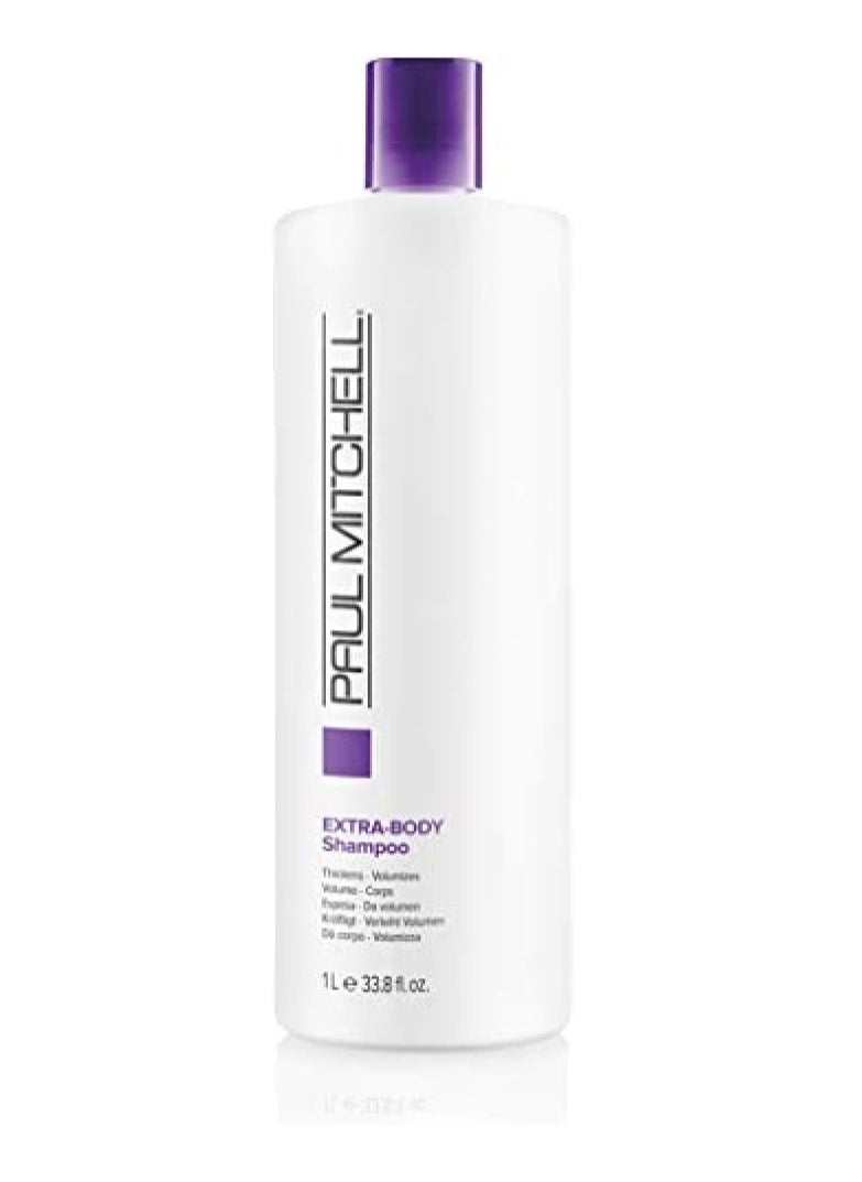 Paul Mitchell Paul Mitchell Extra-Body Shampoo 1000ml – Volumizing & Strengthening Shampoo for Fine or Normal Hair, Adds Body & Shine, Professional-Size Formula  - Image 1