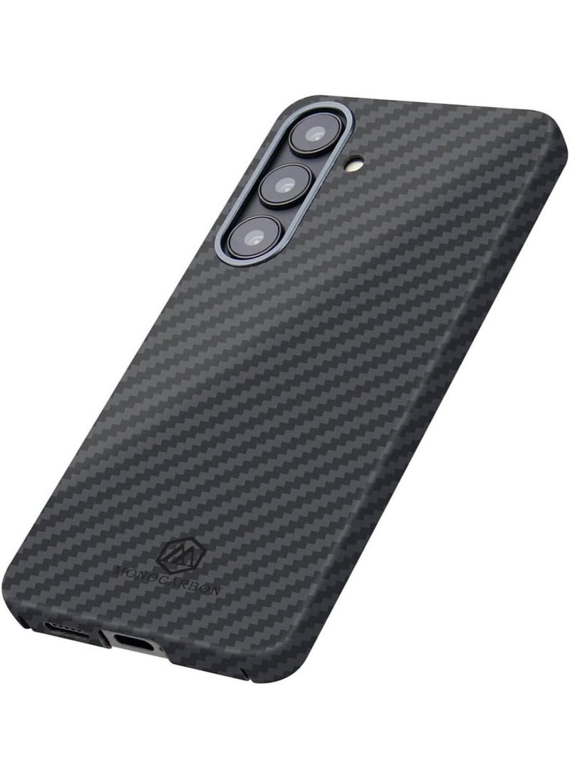 MONOCARBON Real Aramid Fiber Samsung Galaxy S24 PLUS Case Cover ULTRA SLIM MagSafe Compatible Lightweight Anti-Scratch - Matte Black - Image 2