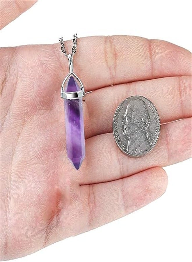 Goolsky Bohemian Style Hexagonal Pillar Pendant Necklace | Amethyst Choker Handmade Jewelry, Autumn and Winter Gift Crystal - Image 5
