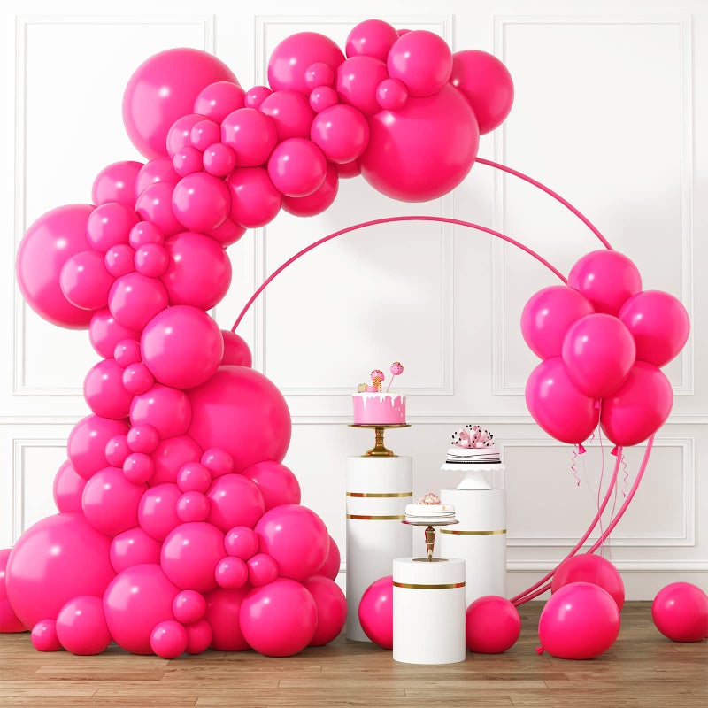 RUBFAC Hot Pink Balloons Different Sizes 105pcs 5101218 Inch for Garland Arch Latex Party Balloons for Wedding Birthday Baby Shower Anniversary Valentines Day Princess Theme Party Decoration - Image 2