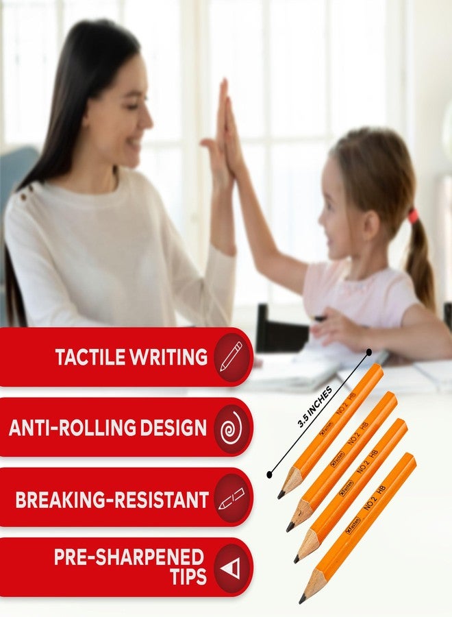 XFasten أقلام جولف XFasten بكميات كبيرة، 200 حبة 3.5" #2 HB مسبقة الشحذ سهلة الإمساك نصف أقلام جولف صغيرة للأطفال، البالغين، ولوازم المدرسة - سداسية، كتابة سلسة، وغير قابلة للتلطيخ - Image 2