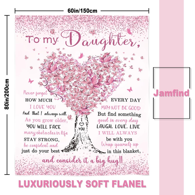 Jamfind هدايا Jamfind ابنة الابنة هدايا عيد ميلاد هدايا لابنة بطانية 60 "× 80" "هدايا ابنة الابنة الأفكار من أمي إلى ابنتي بطانية أفضل ابنة التخرج هدايا الزفاف - Image 4