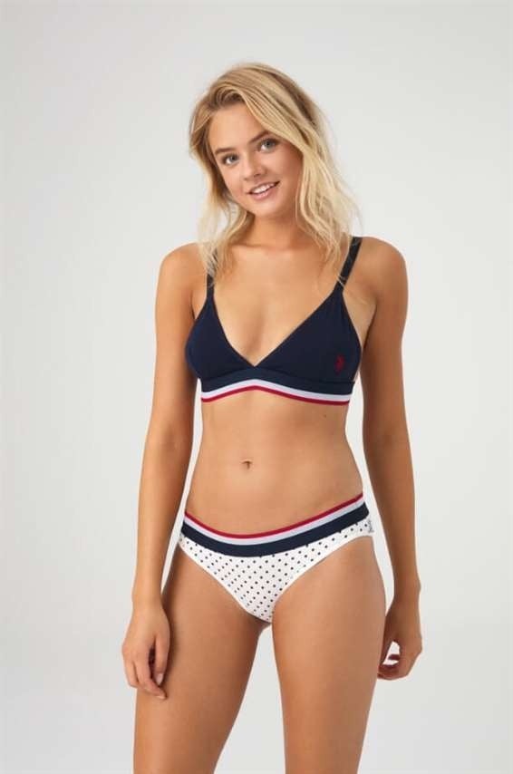 U.S. Polo Assn. Cotton Red Bustier Polka Dot Slip Set