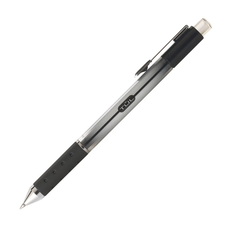 TUL Retractable Gel Pens, Fine Point, 0.5 mm, Gray Barrel, Black Ink, Pack Of 12 Pens - Image 2