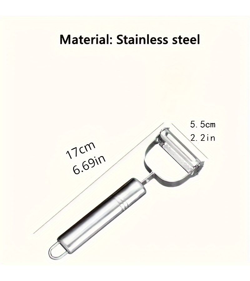 Silvery Stainless Steel Vegetable Peeler Multifunction Kitchen Slicer Potato Shredder - Image 3