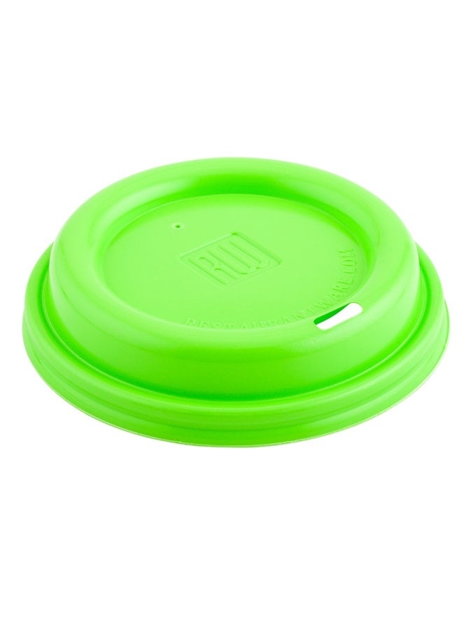 Restaurantware Coffee Cup Lids Only For 8, 12, 16 and 20 oz Cups 500 Pack Of Disposable Lime Green Hot Cup Lids Leakproof Plastic Drink Covers Elevated Spout Air Flow Vent For Espresso Beverages - Image 1