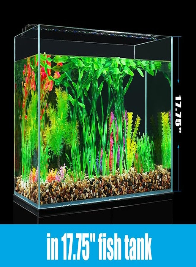 AQUANEAT نباتات اصطناعية لأحواض السمك من أكوانيت، زينة أعشاب بحرية بلاستيكية لأحواض السمك، إكسسوارات خضراء صناعية بارتفاع 23.5 بوصة، 10 عبوات - Image 5