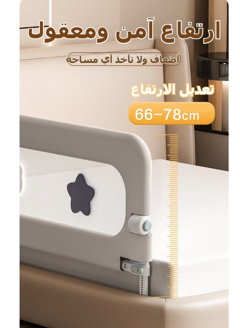 حاجز حماية سرير الأطفال طويل جداً - حاجز جانبي آمن قابل للطي للأسفل مع نظام مرساة معزز - واقي سرير قابل لتعديل الارتفاع لأسرة كينج وكوين وتوين - Image 3