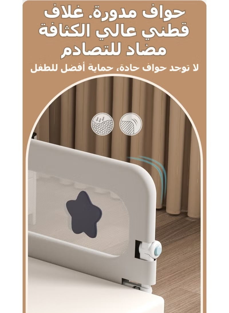 حاجز حماية سرير الأطفال طويل جداً - حاجز جانبي آمن قابل للطي للأسفل مع نظام مرساة معزز - واقي سرير قابل لتعديل الارتفاع لأسرة كينج وكوين وتوين - Image 5